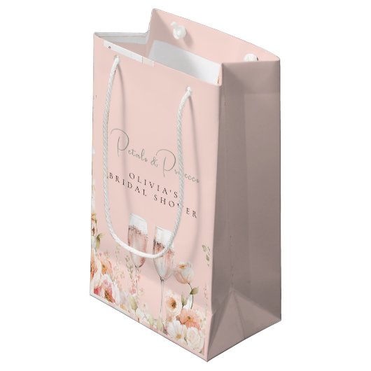 Petals & Prosecco Gift Bag Klein Cadeauzakje (Voorkant Gekanteld)