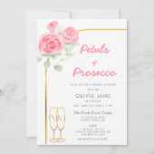 Petals Prosecco Gold Boho Rozen Arch Vrijgezellenf Kaart (Voorkant)
