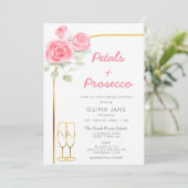 Petals Prosecco Gold Boho Rozen Arch Vrijgezellenf Kaart (Staand voorkant)