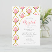 Petals Prosecco Gold Deco Pattern Vrijgezellenfees Kaart (Staand voorkant)