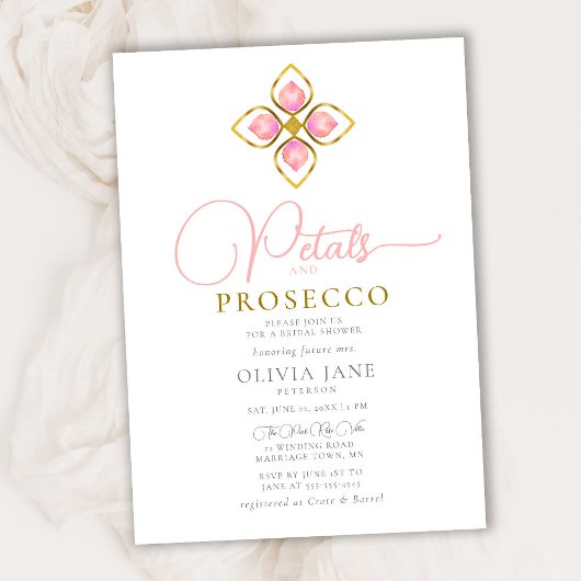 Petals Prosecco Gold Jewel Boho Chic Vrijgezellenf Kaart
