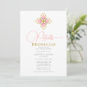Petals Prosecco Gold Jewel Boho Chic Vrijgezellenf Kaart (Staand voorkant)