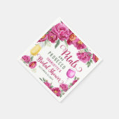 Petals & Prosecco Heet Roze Bloemen Vrijgezellenfe Servet (Hoek)