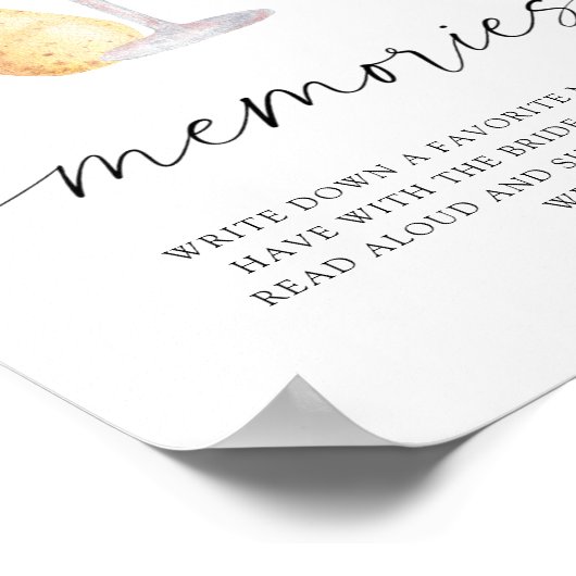 Petals & Prosecco - herinneringen met de bruid Poster (Hoek)