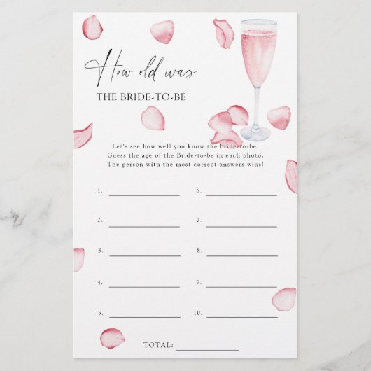 Petals Prosecco - Hoe oud was de bruid om te spele (Voorkant)