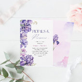 PETALS & PROSECCO IRIS FLOWER Waterverf bruids Kaart