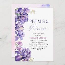 PETALS & PROSECCO IRIS FLOWER Waterverf bruids Kaart