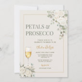 Petals & Prosecco Ivoor Petals Vrijgezellenfeest Kaart (Voorkant)