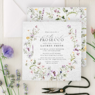 Petals Prosecco Lavendel Wildflower Vrijgezellenfe Kaart