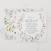 Petals Prosecco Lavendel Wildflower Vrijgezellenfe Kaart (Voorkant / Achterkant)