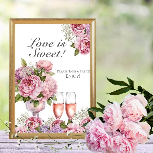 Petals & Prosecco "Love is Sweet" Sign Kaart
