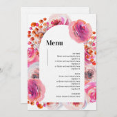 Petals & Prosecco Menu Bright Floral Arch Design (Voorkant / Achterkant)