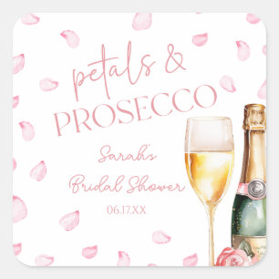 Petals & Prosecco Mimosa Champagne Vrijgezellenfee Vierkante Sticker