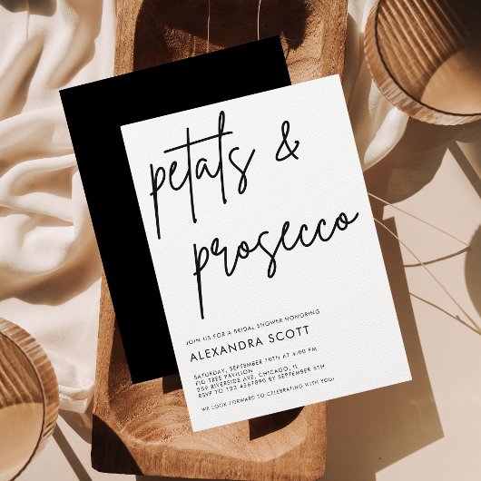 Petals & Prosecco - minimalistisch modern Vrijgeze Kaart