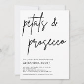 Petals & Prosecco - minimalistisch modern Vrijgeze Kaart (Voorkant)