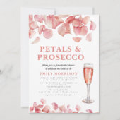 Petals & Prosecco Modern Roze Bloemen Vrijgezellen Kaart (Voorkant)