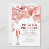 Petals & Prosecco Modern Roze Bloemen Vrijgezellen Kaart (Voorkant)