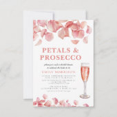 Petals & Prosecco Modern Roze Bloemen Vrijgezellen Kaart (Voorkant)