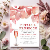 Petals & Prosecco Modern Roze Bloemen Vrijgezellen Kaart