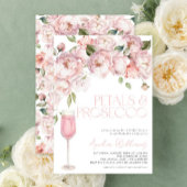 Petals & Prosecco Modern Roze Bloemen Vrijgezellen Kaart