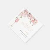 Petals & Prosecco Modern Roze Bloemen Vrijgezellen Servet (Hoek)