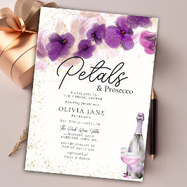 Petals Prosecco Paars Orchid Floral Vrijgezellenfe Kaart
