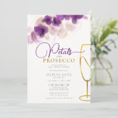Petals Prosecco Paars Orchids Boho Elegant Bridal Kaart (Staand voorkant)