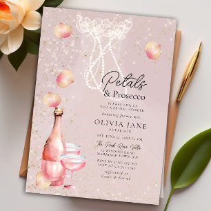 Petals Prosecco Pearls Pink Gold Vrijgezellenfeest Kaart