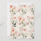 Petals & Prosecco Pink Coquette Bow Bridal Shower  Kaart (Achterkant)