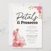 Petals Prosecco Pink Floral Boho Vrijgezellenfeest Kaart (Voorkant)