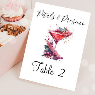 Petals & Prosecco Pink Vrijgezellenfeest Party Kaart