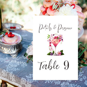 Petals & Prosecco Pink Vrijgezellenfeest Party Kaart