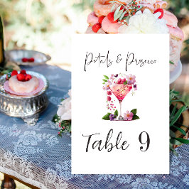 Petals & Prosecco Pink Vrijgezellenfeest Party Kaart