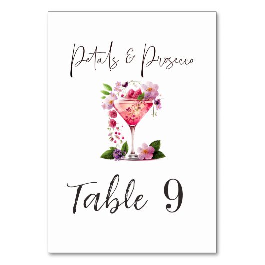 Petals & Prosecco Pink Vrijgezellenfeest Party Kaart (Achterkant)