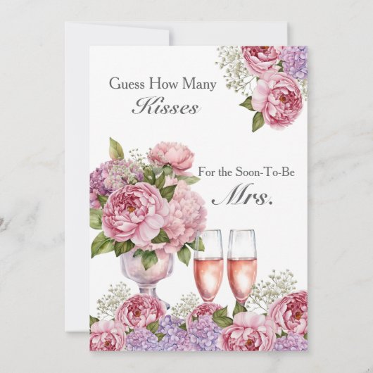 Petals & Prosecco Raad eens hoeveel kusjes er zijn Kaart (Achterkant)