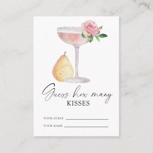 Petals & Prosecco - raad hoeveel kussen Informatiekaartje (Voorkant)