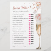 Petals & Prosecco Raad Wie Vrijgezellenfeest Spel Briefpapier (Voorkant)