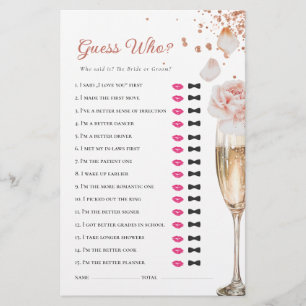 Petals & Prosecco Raad Wie Vrijgezellenfeest Spel Briefpapier