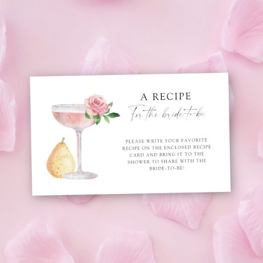 Petals & Prosecco - Recept voor de bruid om te zij Informatiekaartje