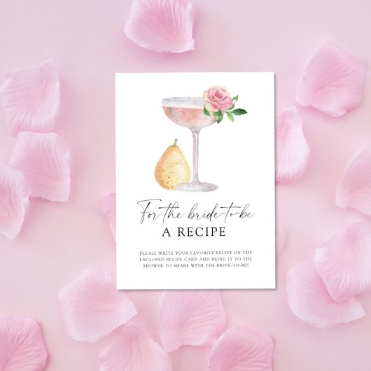 Petals & Prosecco - Recept voor de bruid om te zij Informatiekaartje