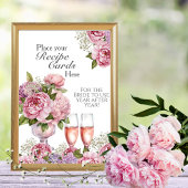 Petals & Prosecco Recipe Cards Here Sign Kaart