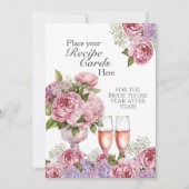 Petals & Prosecco Recipe Cards Here Sign Kaart (Voorkant)