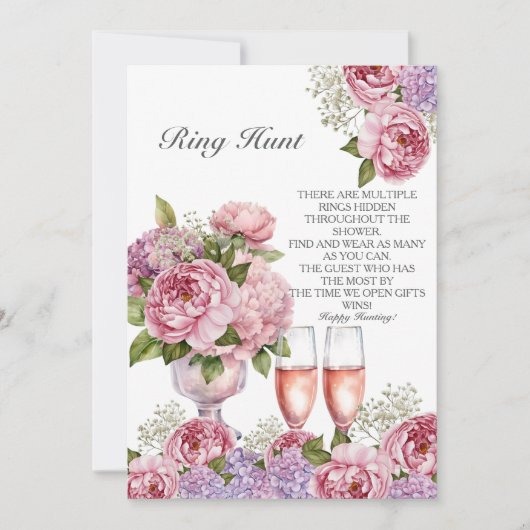 Petals & Prosecco "Ring Hunt Game Kaart (Voorkant)