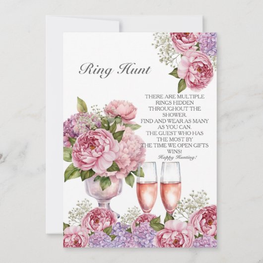 Petals & Prosecco "Ring Hunt Game Kaart (Achterkant)