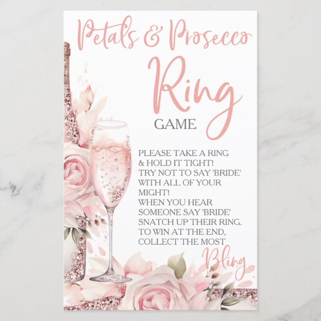 Petals & Prosecco Ring Spel Hunt Ringen (Voorkant)