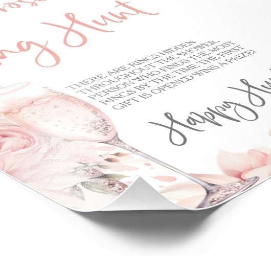 Petals & Prosecco Ring Spel Ring Hunt Spel Foto Afdruk (Hoek)