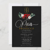 Petals Prosecco Rood Wit Roses Donker Vrijgezellen Kaart (Voorkant)