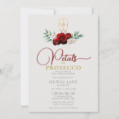 Petals Prosecco Rood Wit Roses Ecru Vrijgezellenfe Kaart (Voorkant)