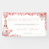 Petals & Prosecco Roos Roze Bubble Spandoek (Horizontaal)