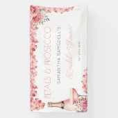 Petals & Prosecco Roos Roze Bubble Spandoek (Verticaal)